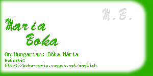 maria boka business card