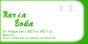 maria boka business card